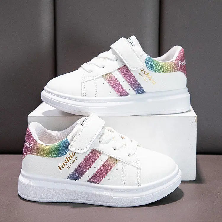 Children's Sports Shoes Non-slip New Tennis Shoes for Girls Fashion Boys Versatile Kids Causal School Running Sneakers Hook Loop