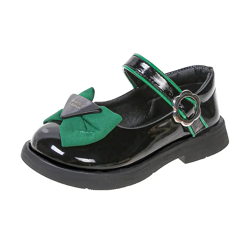Girls Leather Shoes Mary Janes Children's School Casual Shoes Kids Party Wedding Shoes Classic with Bow-knot 2024 Spring New