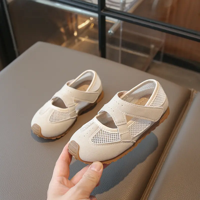 2025 Summer Children's Mesh Sports Shoes New Girls Causal Ballet Shoes Breathable Cross-tied Kids Fashion Mary Jane Shoes Soft