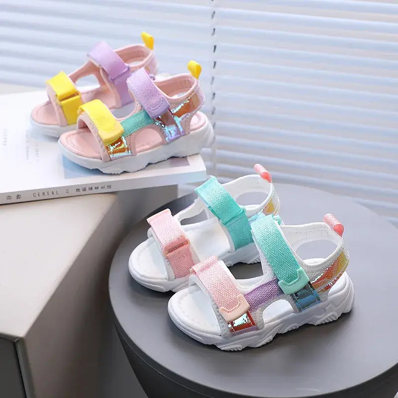 Children's Girls Sports Sandals Open Toes New Summer New Color Matching Versatile Anti Slip Boys Sandals Casual Kids Shoes Mesh