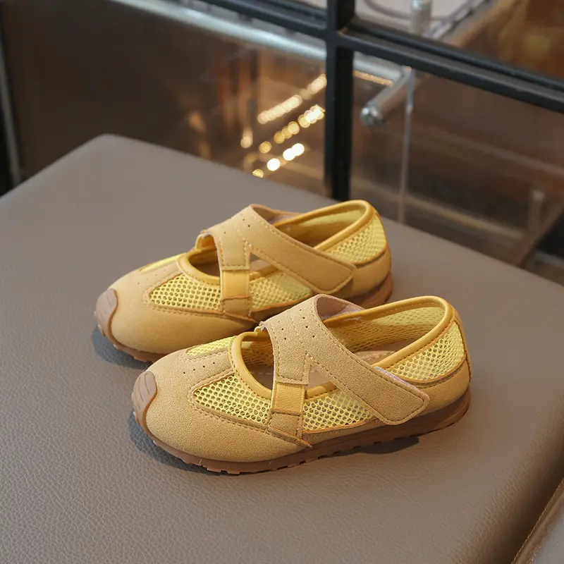 2025 Summer Children's Mesh Sports Shoes New Girls Causal Ballet Shoes Breathable Cross-tied Kids Fashion Mary Jane Shoes Soft