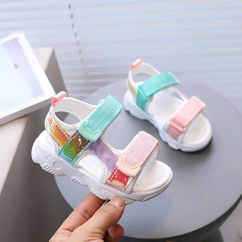 Children's Girls Sports Sandals Open Toes New Summer New Color Matching Versatile Anti Slip Boys Sandals Casual Kids Shoes Mesh