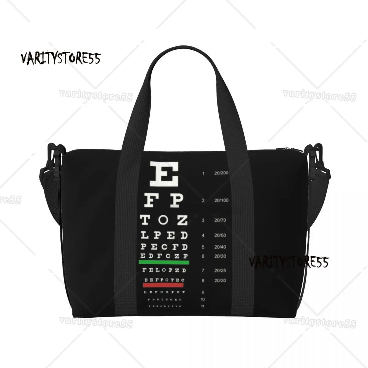 Custom Large Snellen Chart Eye Test Tote Bag for Women Optometrist Optician Shoulder Shopper Beach Gym Travel Bag