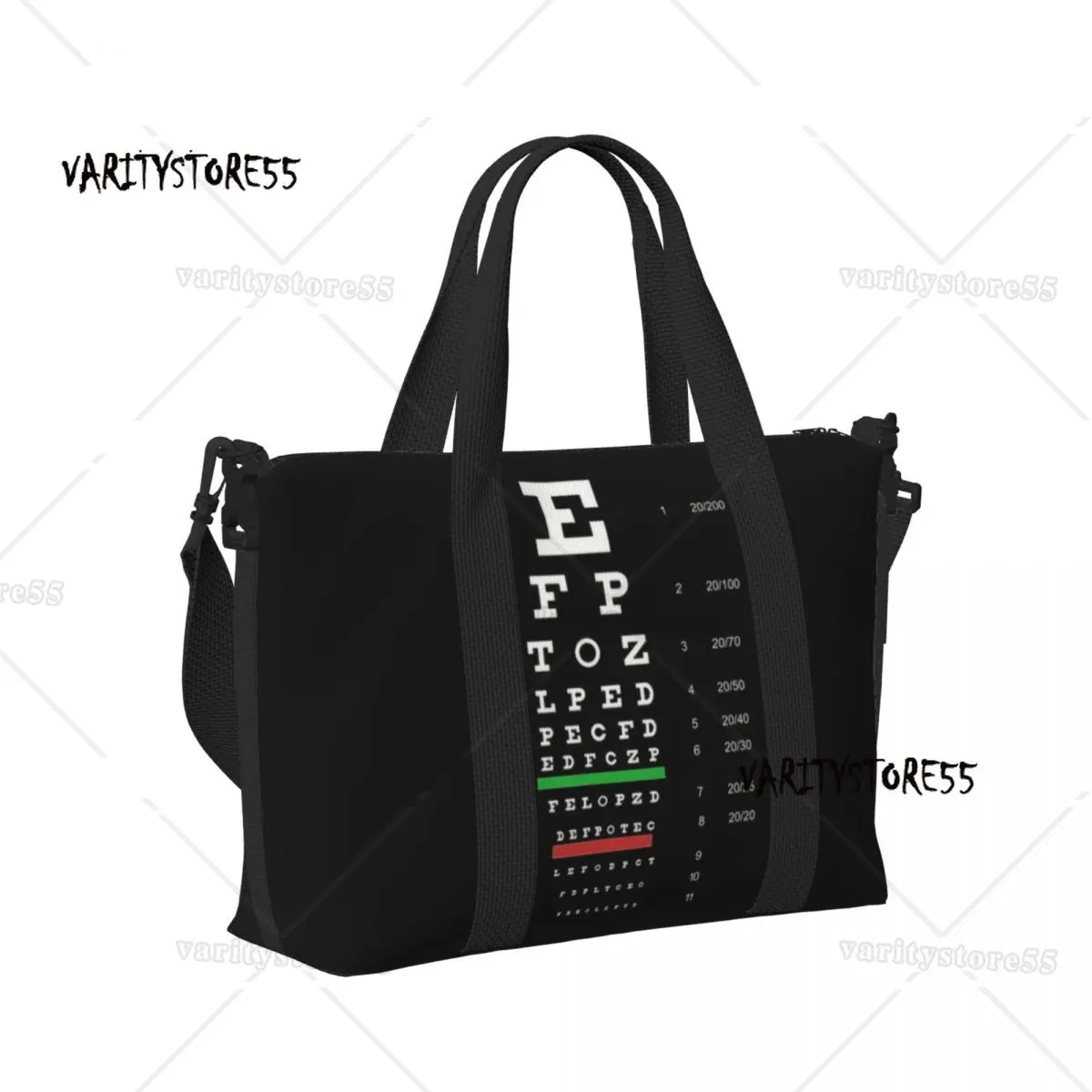 Custom Large Snellen Chart Eye Test Tote Bag for Women Optometrist Optician Shoulder Shopper Beach Gym Travel Bag
