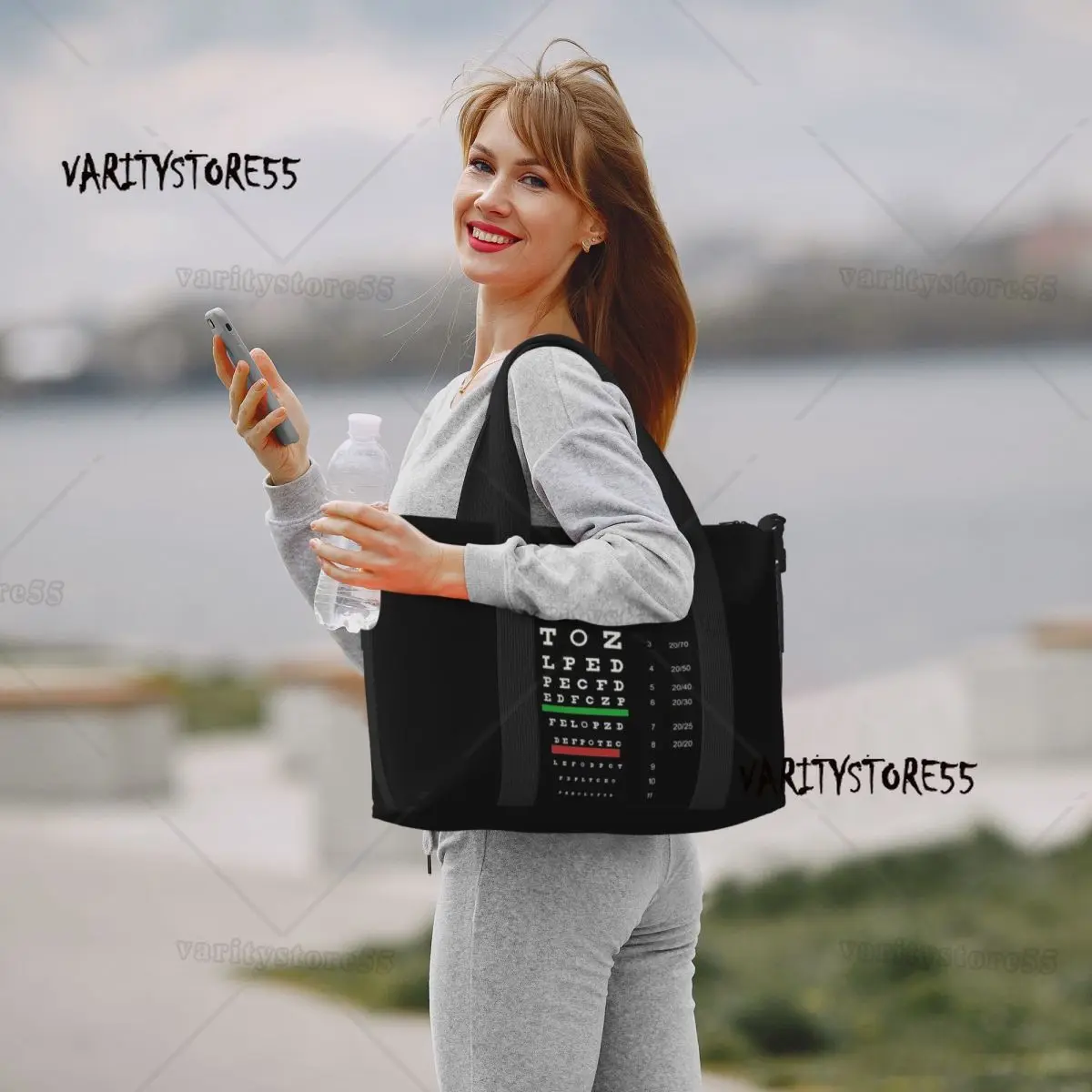 Custom Large Snellen Chart Eye Test Tote Bag for Women Optometrist Optician Shoulder Shopper Beach Gym Travel Bag