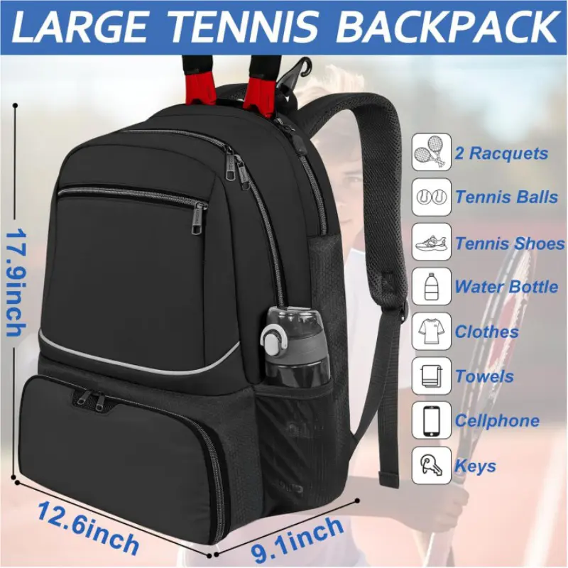 New Fashionable Casual Sports Tennis Bag Tennis Backpack for Men and Women with Insulated Pocket Large Capacity Badminton Bag