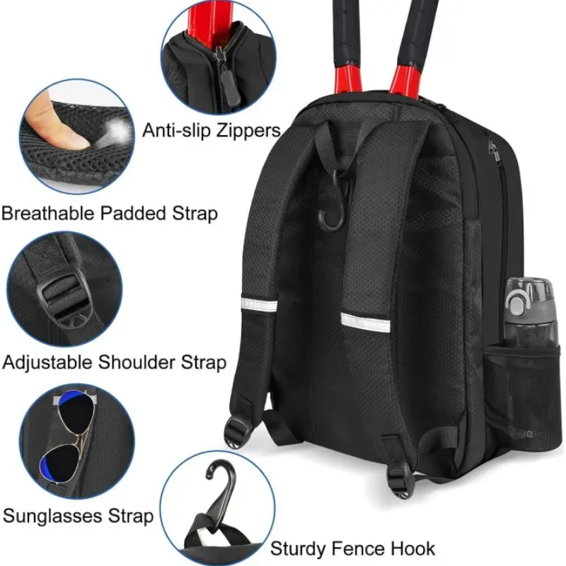New Fashionable Casual Sports Tennis Bag Tennis Backpack for Men and Women with Insulated Pocket Large Capacity Badminton Bag