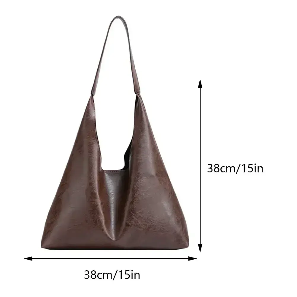 PU Soft Leather Tote Bag Large Capacity Women Big Shoulder Bag Female Simple Underarm Bag Hasp Closure Casual