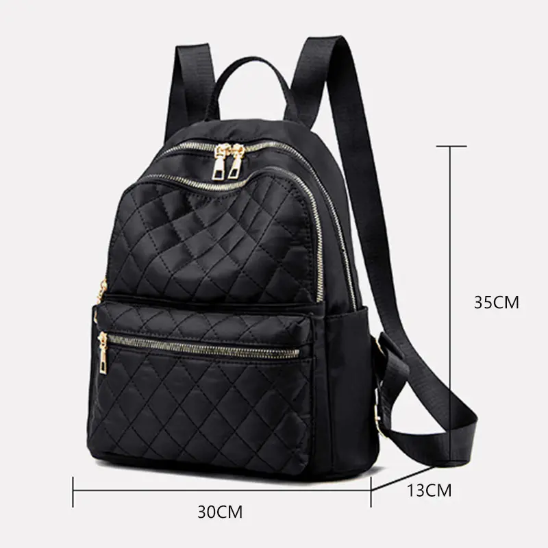 2025 Women's New Leisure Large Capacity Backpack Oxford Cloth Travel Bag Fashion Korean Edition Lingge Oxford Cloth Backpack