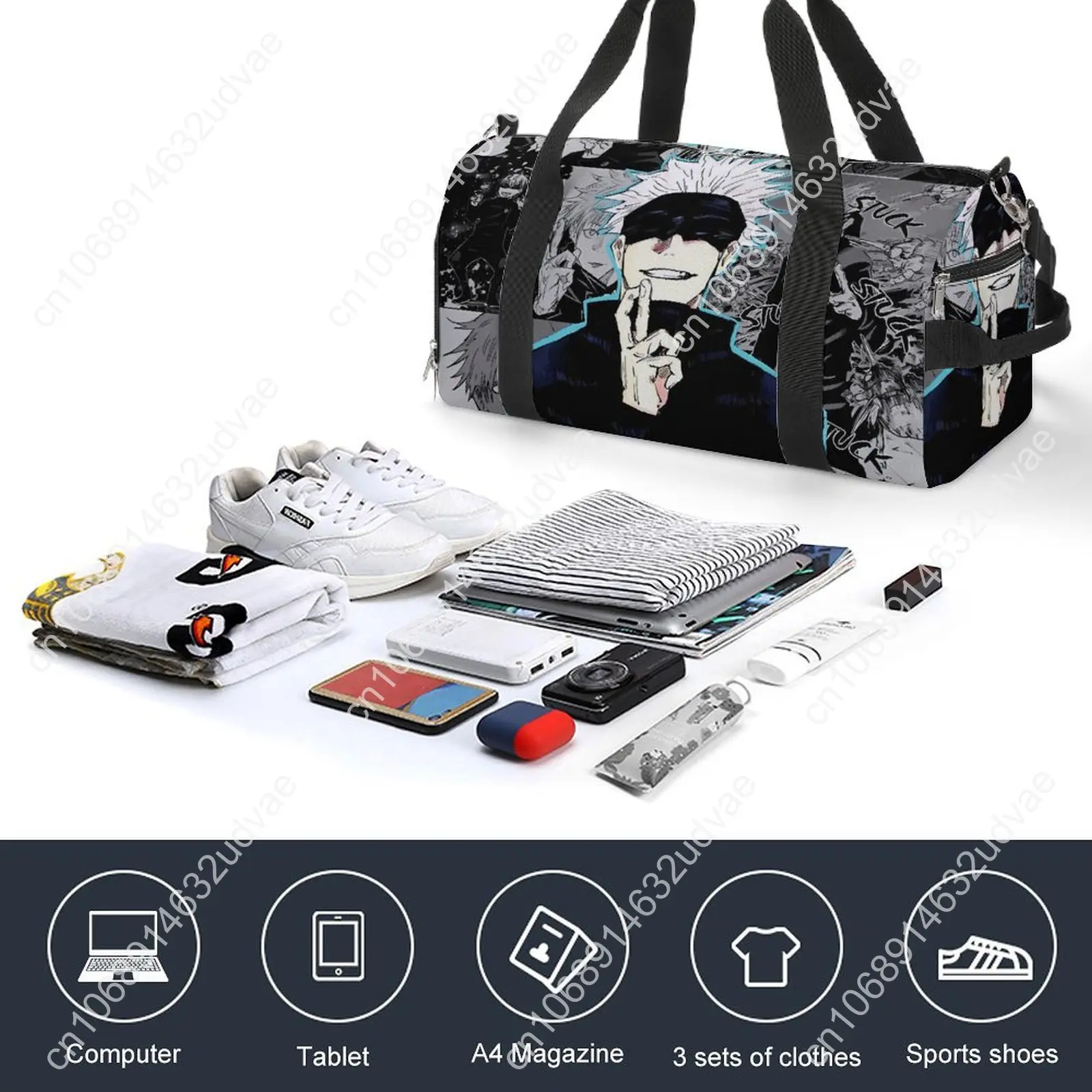 Gym Bag Gojo Satoru Manga Sports Bag with Shoes Funny Anime Men Women Portable Design Handbag Colorful Luggage Fitness Bag