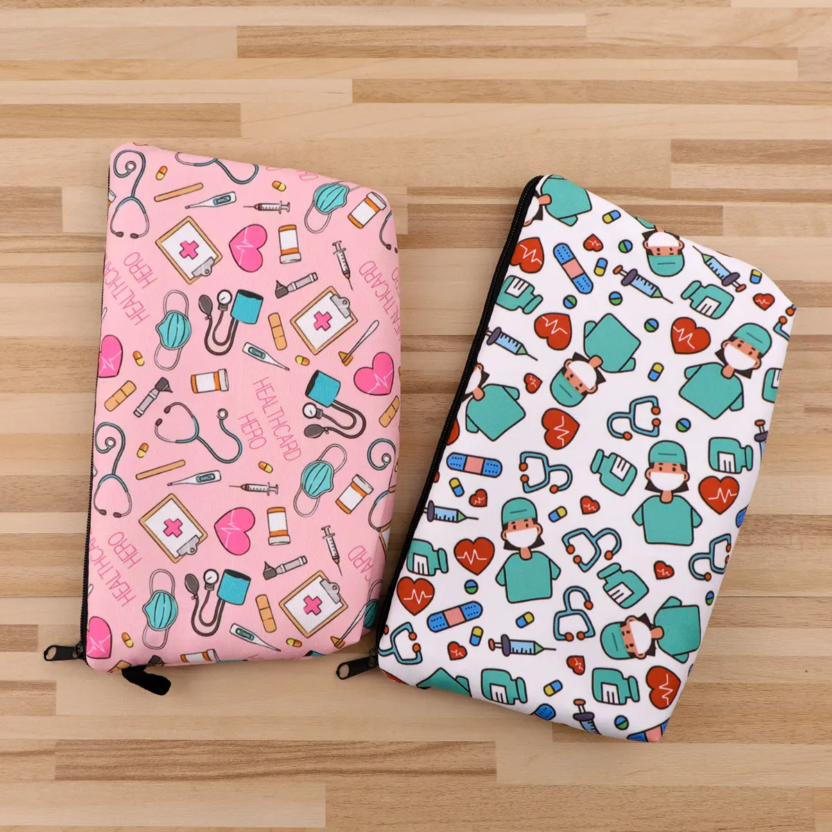 Medical Nurse Doctor Cosmetic Bags Portable for Women Mental Health Travel Storage Bag Lipstick Cosmetics Bags Organizer Case