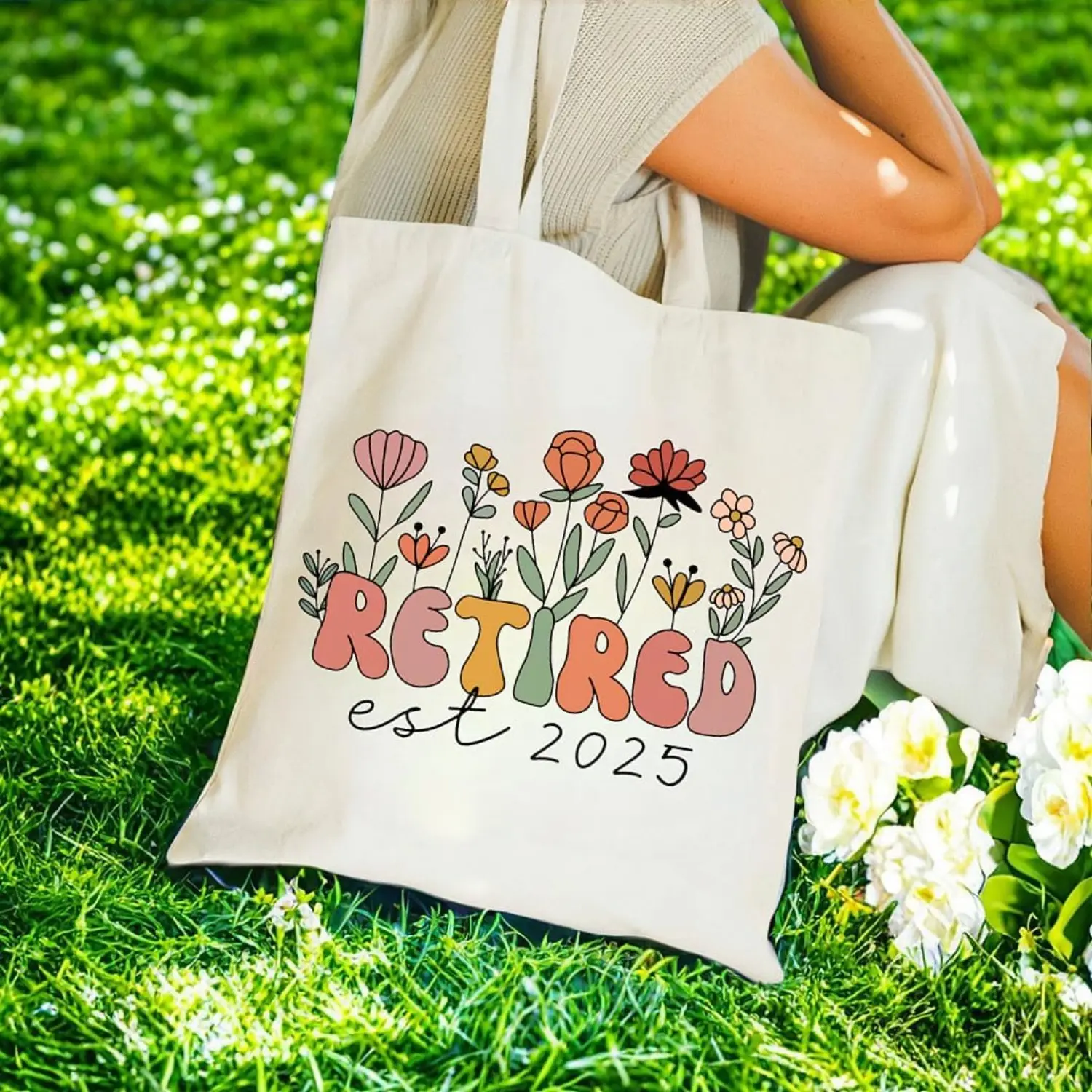 Maciebelle Retirement Gift for Woman, Cool Retirement Gifts for Women, Canvas Tote Bag Best Gifts