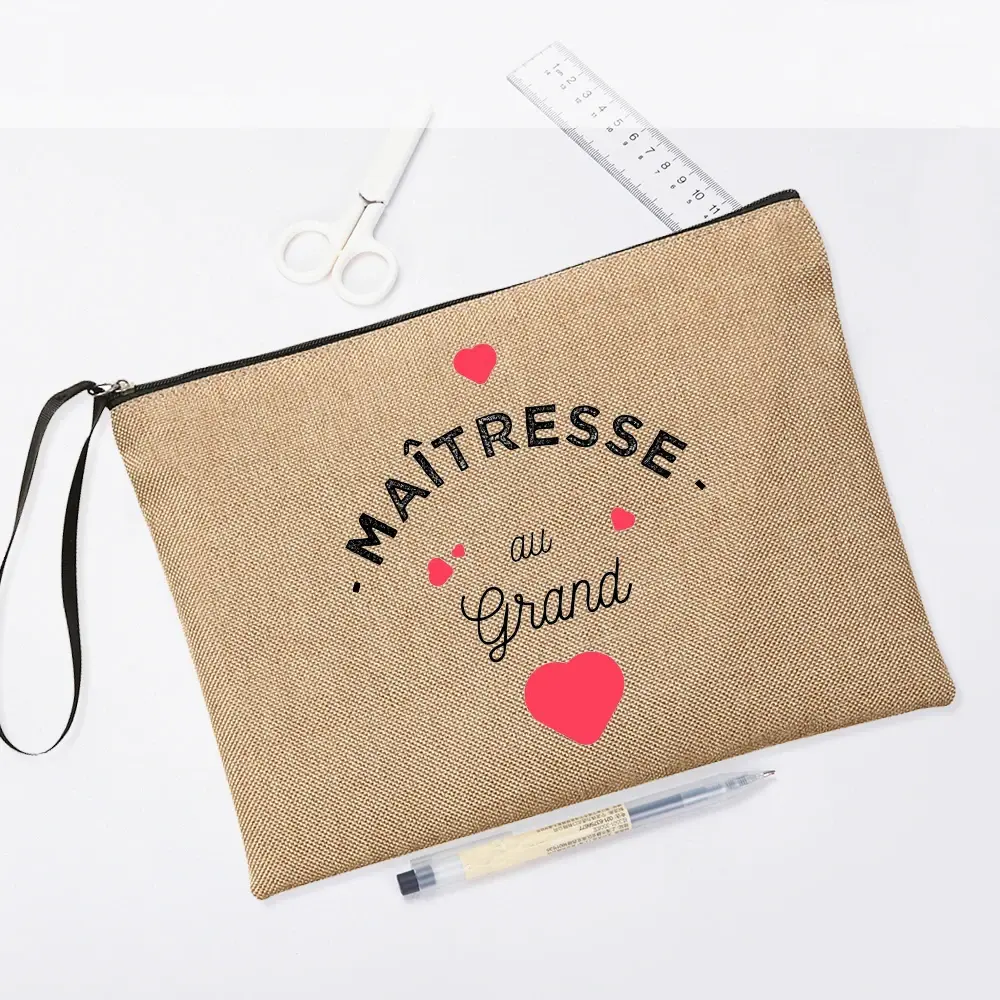Thanks for Being So Awesome Atsem Mistress Make Up Teacher Pouch Merci Maîtresse Teacher's Storage Pouches Gift for Teachers
