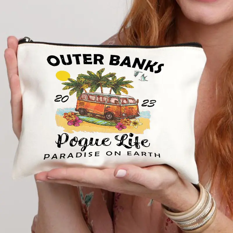 Outer Banks Pouge Life Cosmetic Bag Netflix Gift for Women Travel Cosmetic Organizer Toiletry Bag Pencil Case Make Up Bag