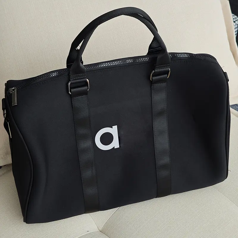 Travel Black Duffle Bag Side Zipper Luxurious Neoprene Creative Stone Overnight Bag Weekender Bag for Travel Sports Gym Bags