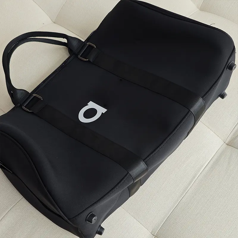 Travel Black Duffle Bag Side Zipper Luxurious Neoprene Creative Stone Overnight Bag Weekender Bag for Travel Sports Gym Bags