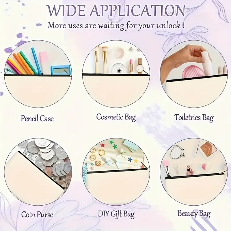 Stylish Blue Elephant & Floral Print Makeup Pouch - Lightweight Foldable Zipper Cosmetic Bag for Travel, Toiletries