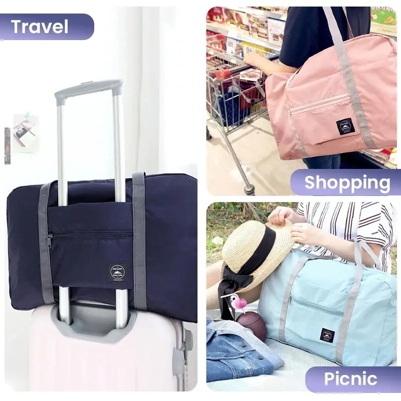 Foldable Travel Duffel Bag for Women and Girls Lightweight Large Capacity Carry on Sports Weekend Trip Gym Bag Carry on Luggage