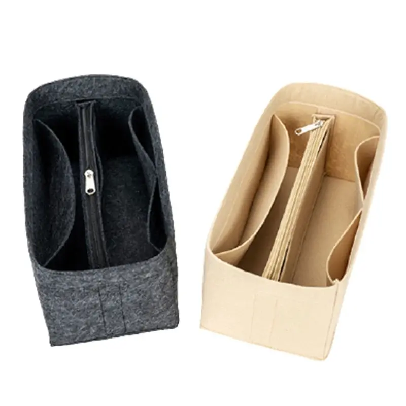 Hot Popular Women's Makeup Organizer Felt Cloth Insert Bag Multi-functional Travel Cosmetic Bag Fit Birkin25 30 35 Liner Bag