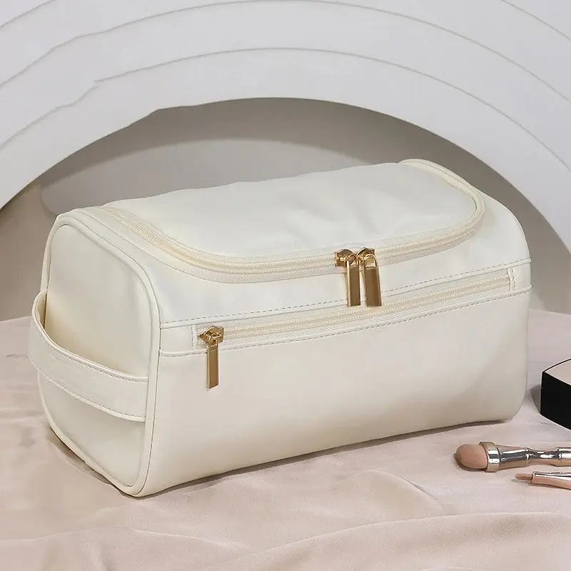 Large-capacity Business Toiletry Bag Out Portable Pu Waterproof Cosmetic Bag Simple Business Trip Travel Handbag Storage Bag