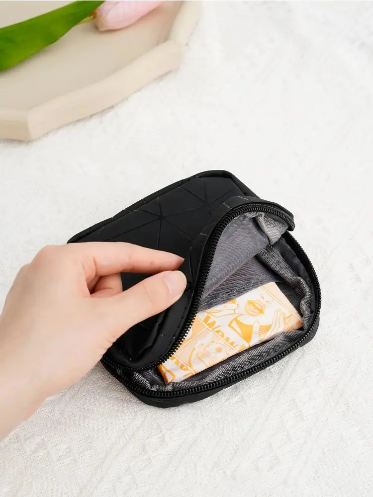 PU Leather Waterproof Organizing Bag, Jewelry Bag, Portable Monthly Bag, Women's Outdoor Sanitary Napkin Storage Bag
