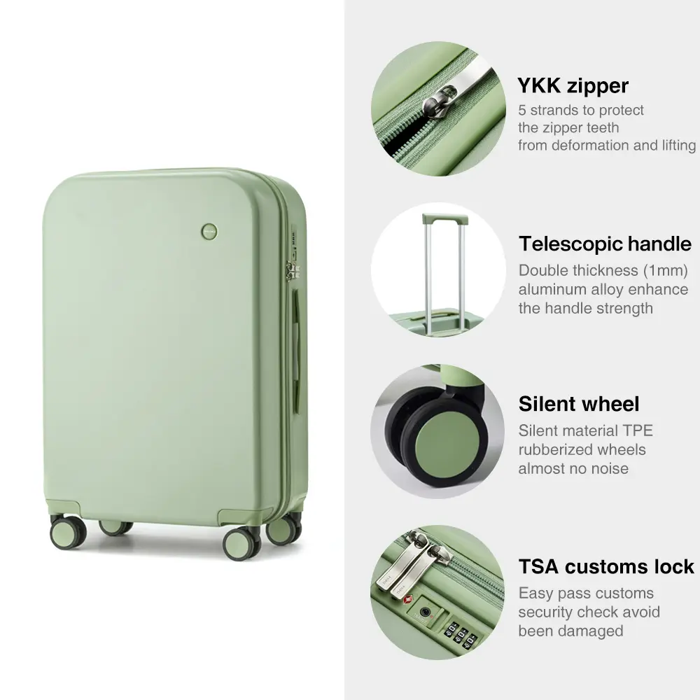 Mixi Puristic Design Travel Luggage Rolling Wheel Hardside Women Suitcase Men Trolley Case 16 20 Carry On/Big 22 24 26 28 Inch
