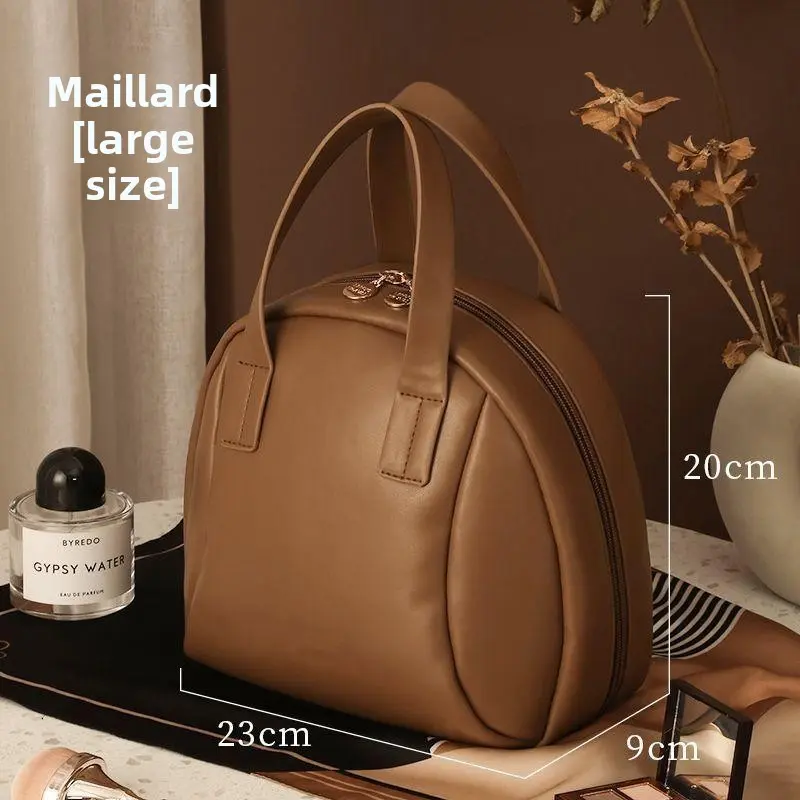 Maillard Handheld Makeup Bag for Women 2025 New Style Travel High end Light Luxury High end Portable Large Capacity Storage Bag