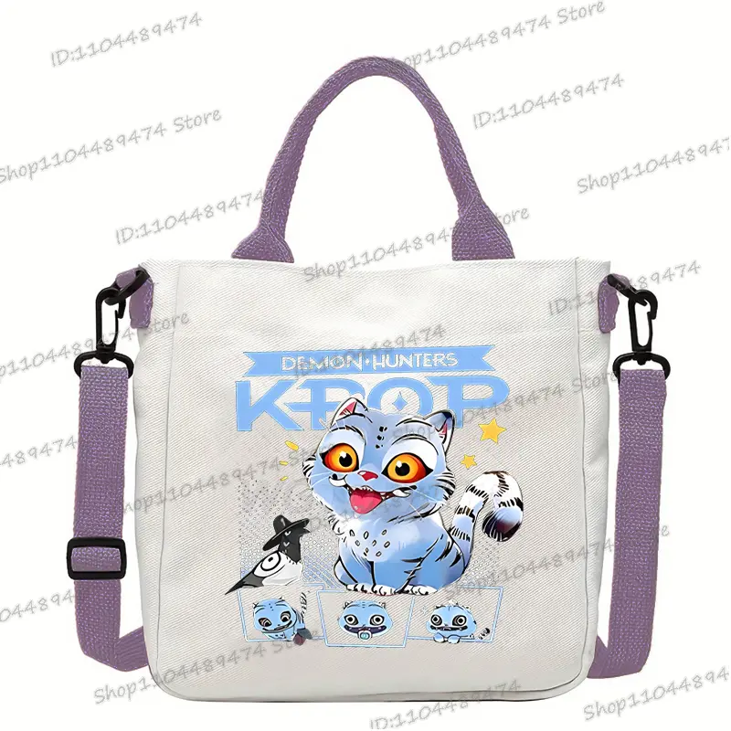 New Anime Women Men Crossbody Bags KPop Demon Hunters Cartoon Tiger Shoulder Handbags for Teen Korean Style Messenger Bags