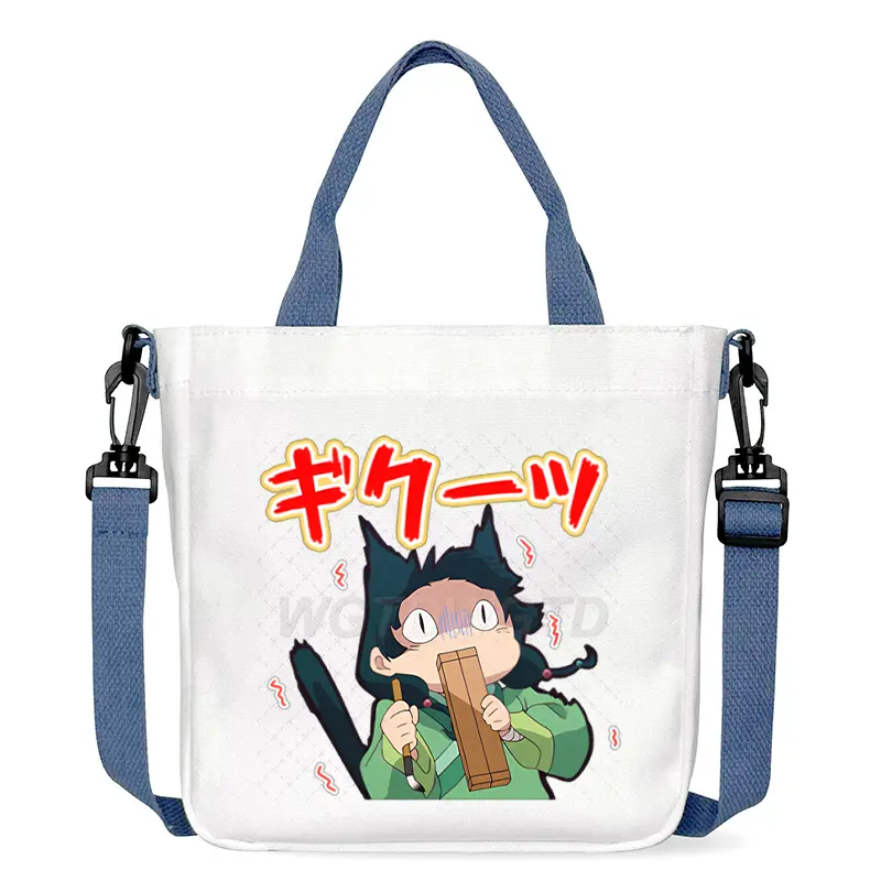Cartoon The Apothecary Diaries Shoulder Bag Cute Maomao Pattern Canvas Crossbody Bags Casual Anime Women and Kids Messenger Bag