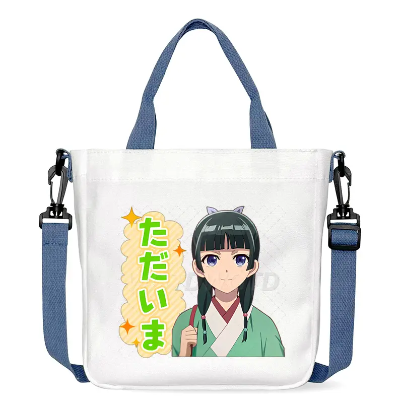 Cartoon The Apothecary Diaries Shoulder Bag Cute Maomao Pattern Canvas Crossbody Bags Casual Anime Women and Kids Messenger Bag