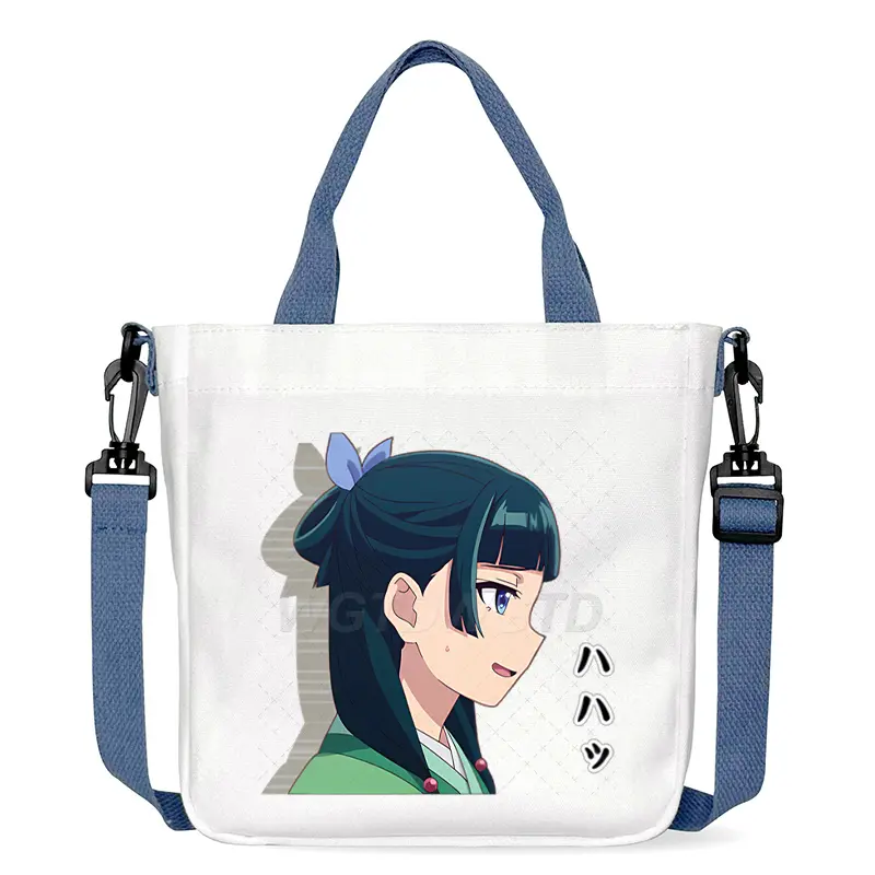 Cartoon The Apothecary Diaries Shoulder Bag Cute Maomao Pattern Canvas Crossbody Bags Casual Anime Women and Kids Messenger Bag