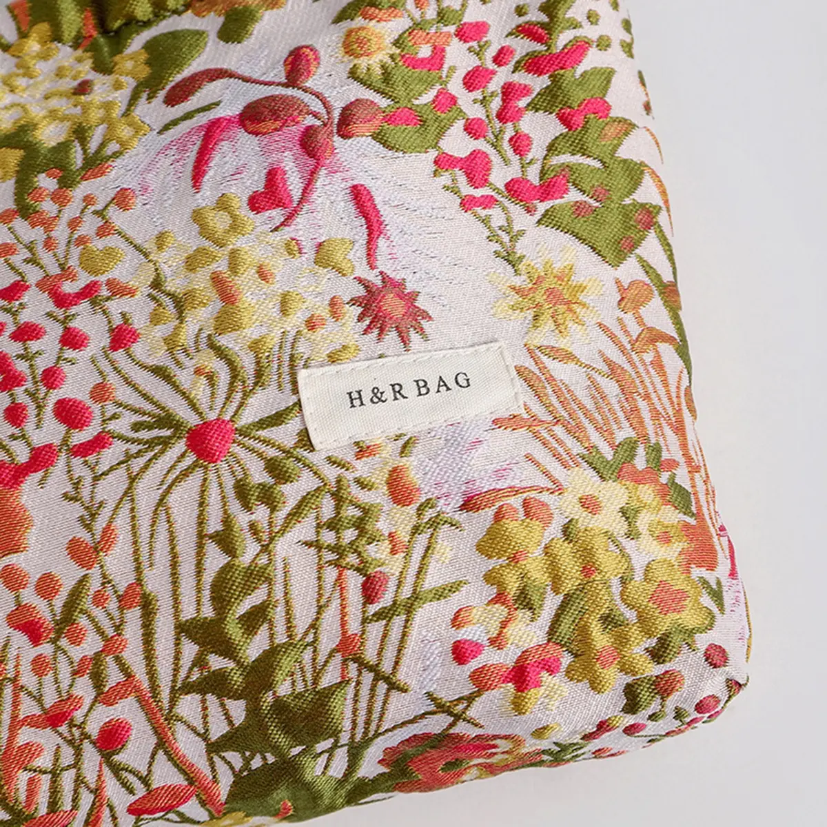 2PC retro floral jacquard makeup bag with random printing, high appearance level, portable toiletries bag, portable storage bag
