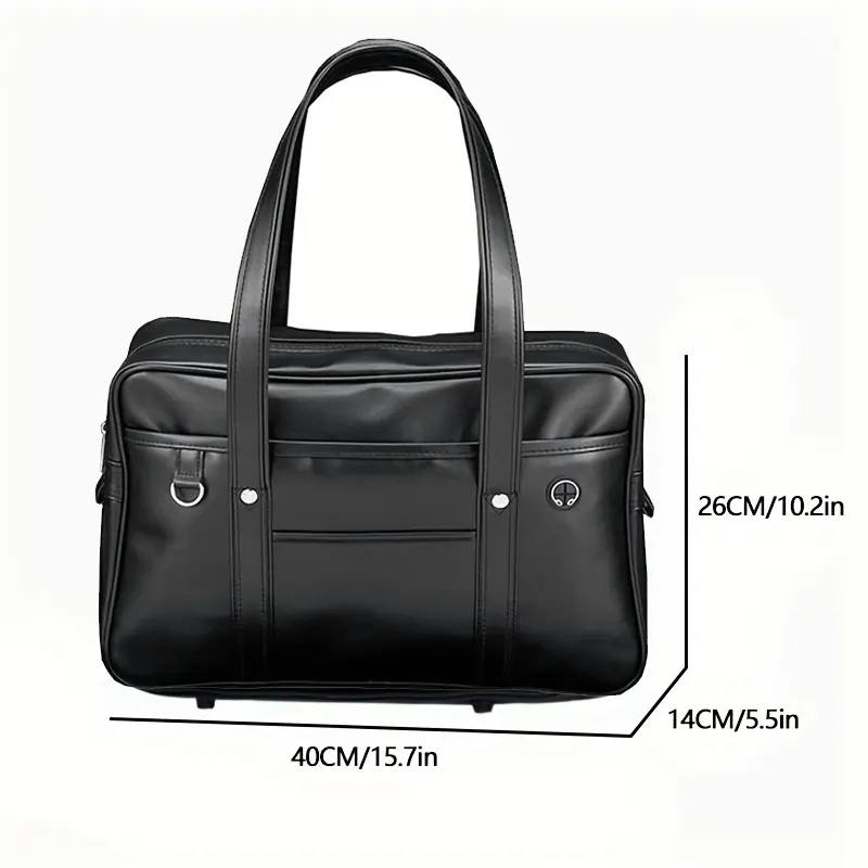 Student JK Handbag Waterproof PU Leather Single Shoulder Uniform Bag for Men And Women Official Document Commuter Backpack