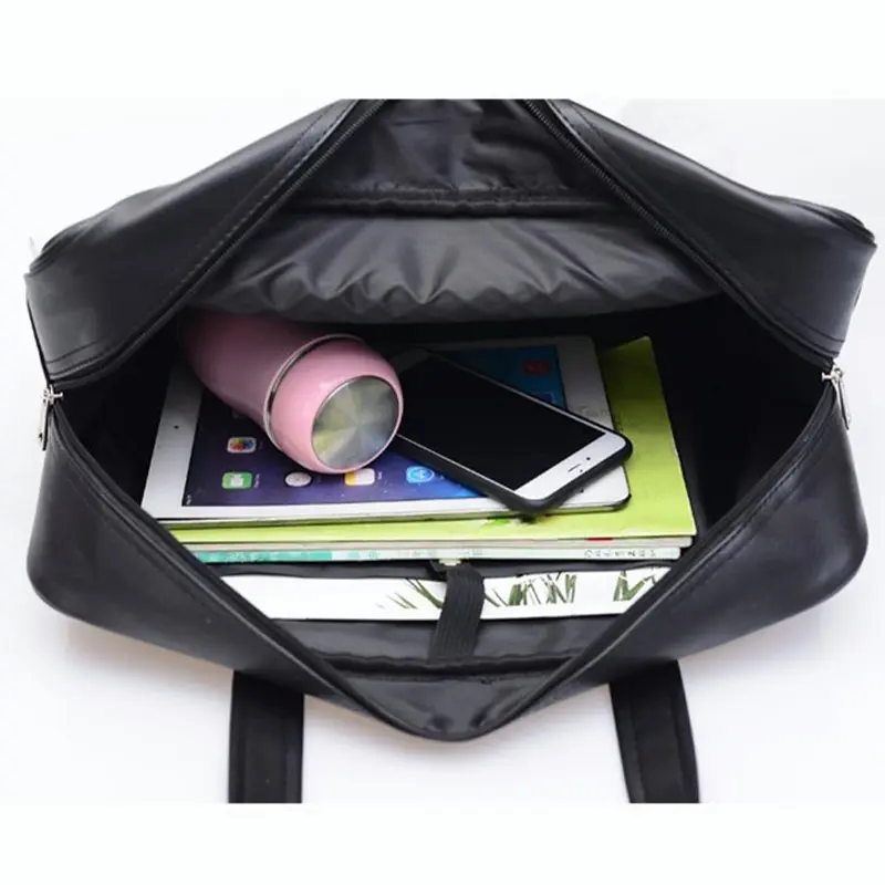 Student JK Handbag Waterproof PU Leather Single Shoulder Uniform Bag for Men And Women Official Document Commuter Backpack