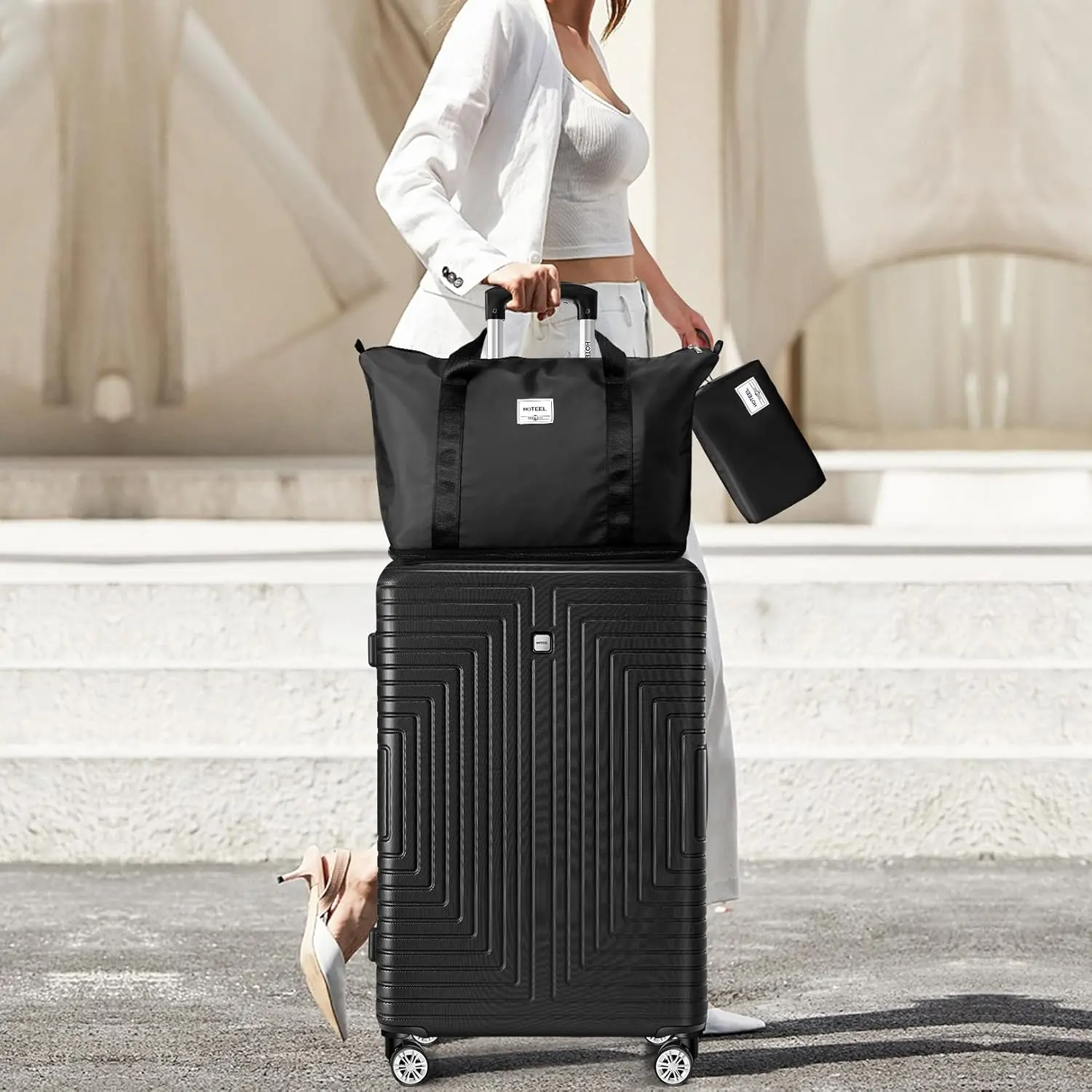 5pcs Luggage Set ABS+PC Suitcases Travel Packing Box With Wheel TSA Aproved Lock And Carry On Bag Wash Bag Travel Suitcase Set