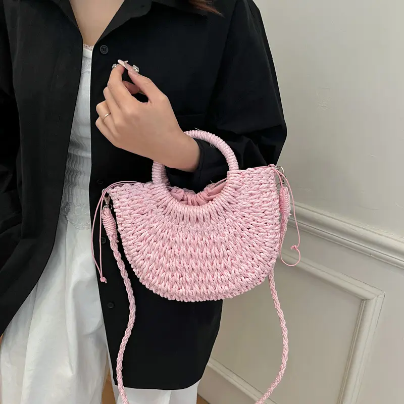 Bohemian Style Straw Handbag High Quality Multi-functional Shopping Bag Suitable For Travel and Vacation