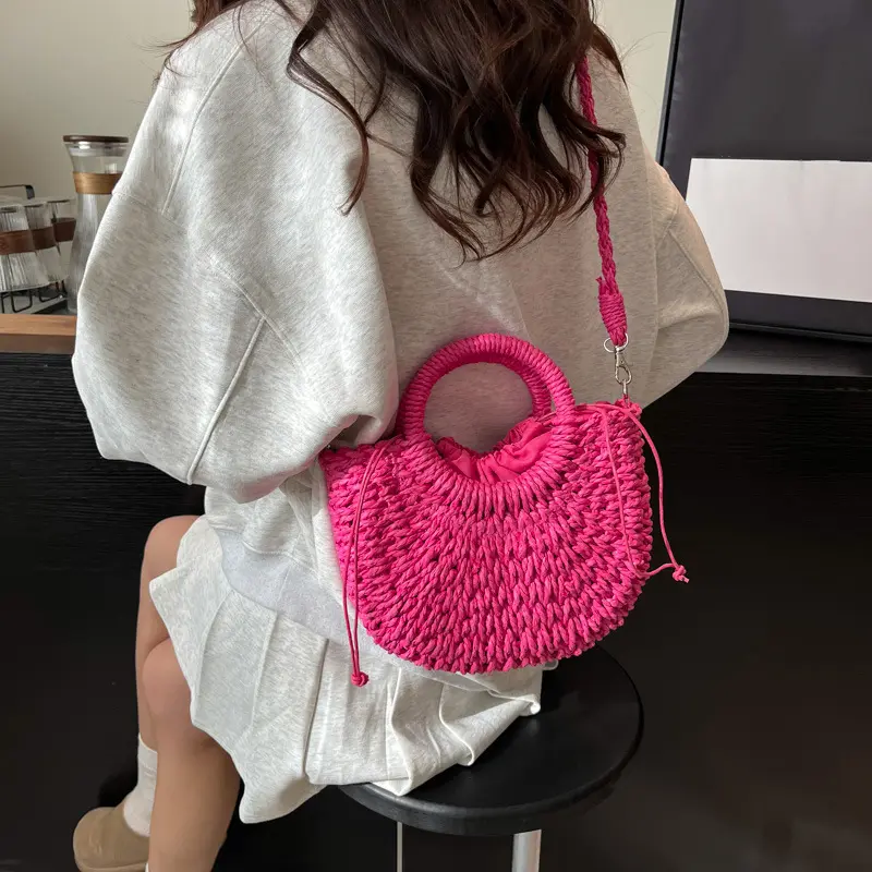 Bohemian Style Straw Handbag High Quality Multi-functional Shopping Bag Suitable For Travel and Vacation