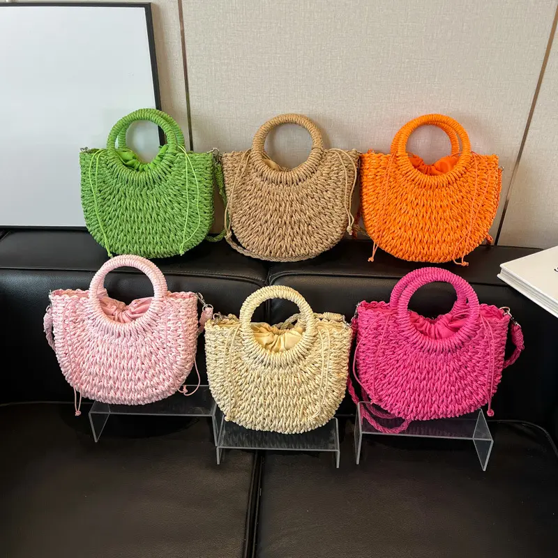 Bohemian Style Straw Handbag High Quality Multi-functional Shopping Bag Suitable For Travel and Vacation