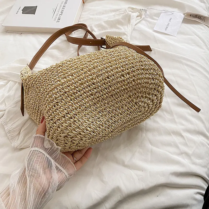 Women's Woven Handbag Luxury Designer Beach Bag Large Capacity Female Straw Hobo Bag Fashion Travel Shoulder Crossbody Bags