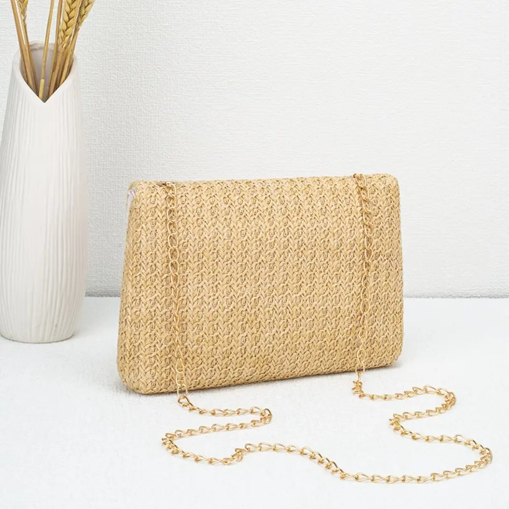 New Straw Shoulder Bag Handmade Fashion High Capacity Crossbody Bag Woven Clutch Handbag Women Office Birthday Present