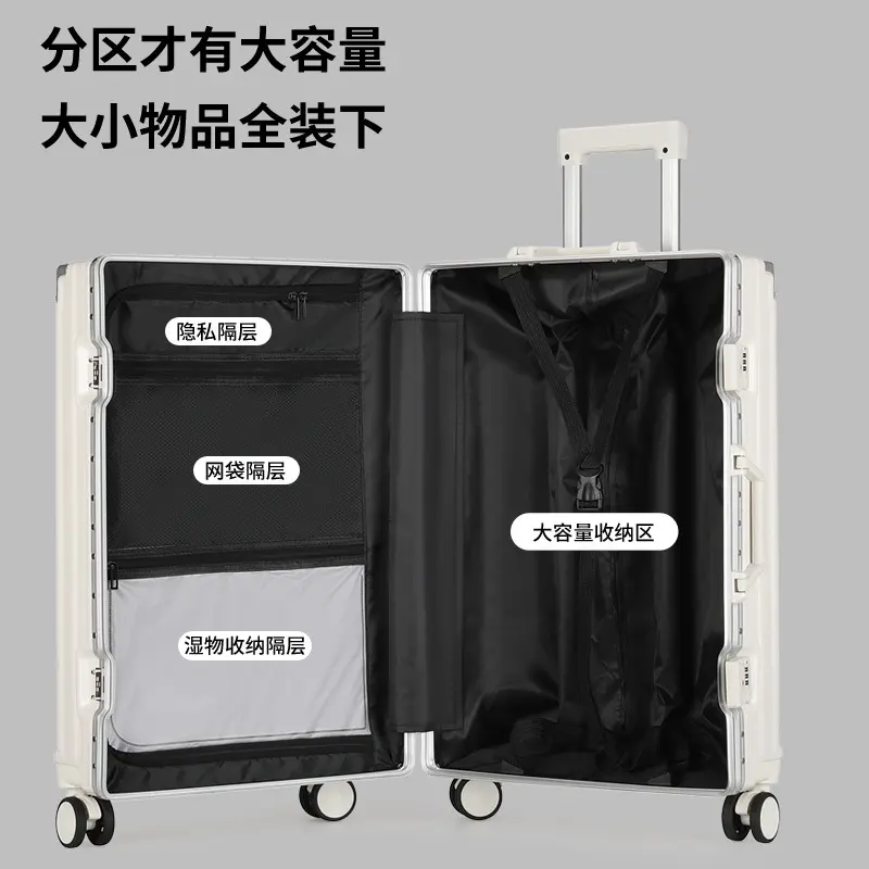 1 Piece Suitcase Multifunctional Universal Wheel Men's and Women's Suitcase Student Trolley Case Durable Large Capacity Password Box Hook