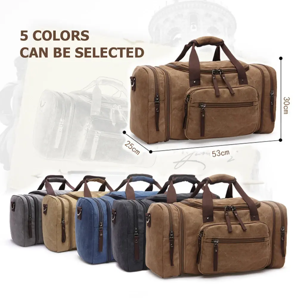 MARKROYAL Canvas Travel Bag Large Capacity Carry-on Luggage Bag Men's Luggage Bag Travel Handbag Weekend Bag Durable Delivery