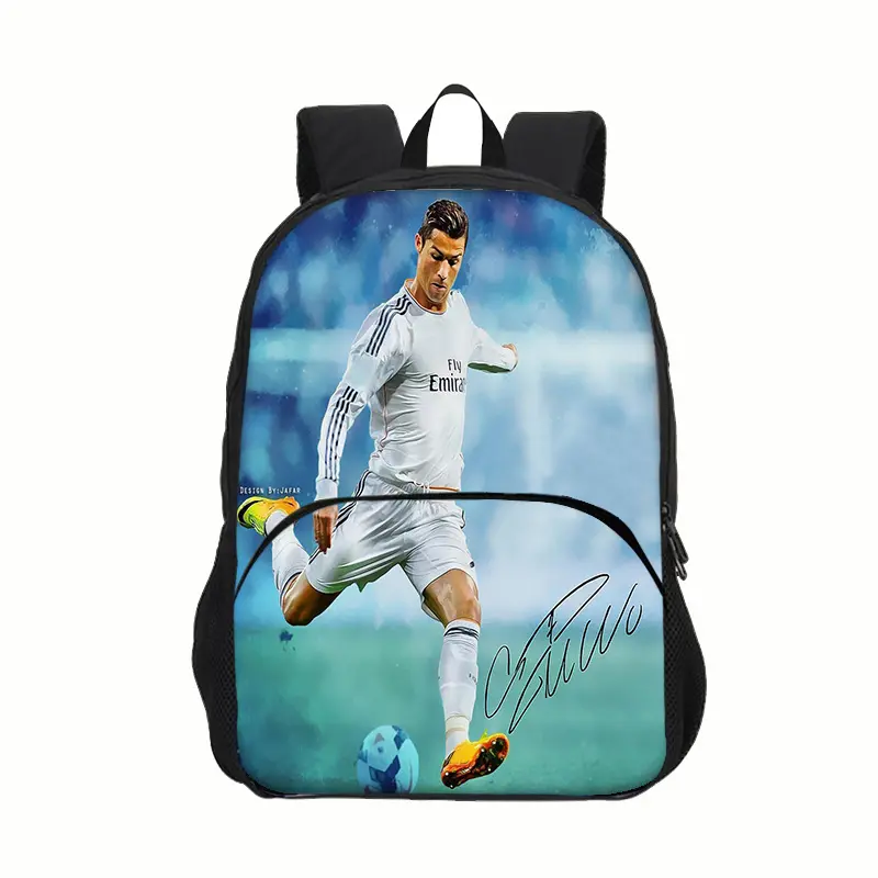 Ronaldo Kids Backpack Sport School Bag Boys Girls Backpack CR Backpack Football Star Book Bags for Boys Girls Best Gift