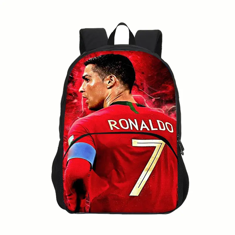 Ronaldo Kids Backpack Sport School Bag Boys Girls Backpack CR Backpack Football Star Book Bags for Boys Girls Best Gift