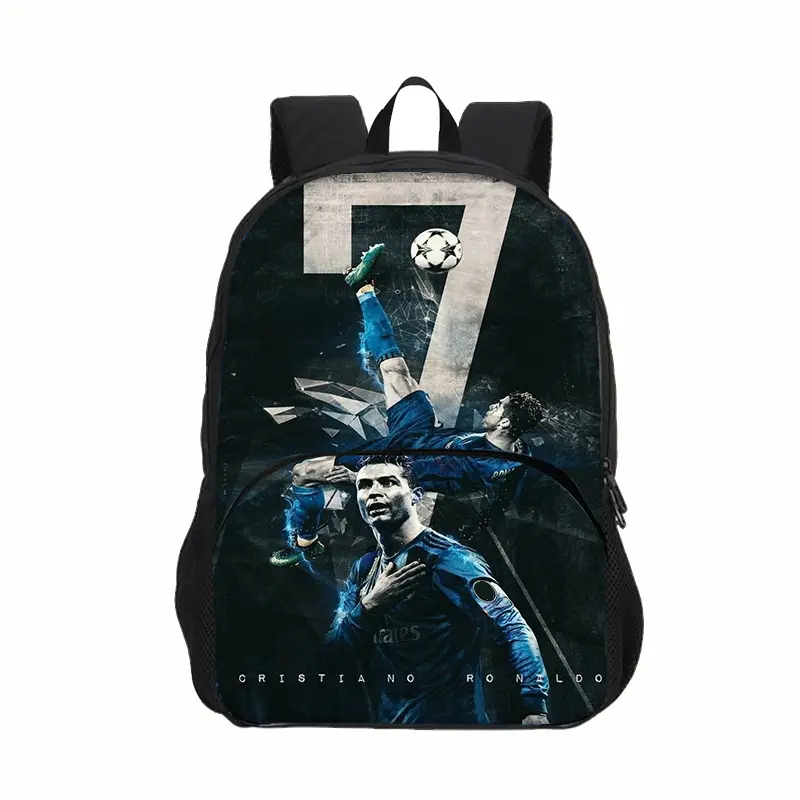 Ronaldo Kids Backpack Sport School Bag Boys Girls Backpack CR Backpack Football Star Book Bags for Boys Girls Best Gift