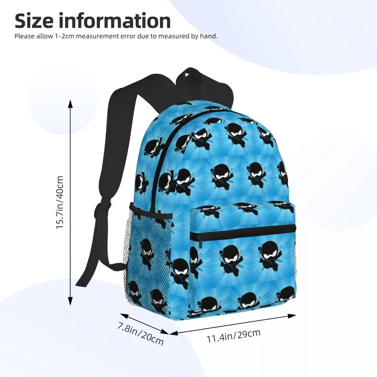 Ninja Kidz Student Backpack School Bag Hiking Travel Daypack for Boys Girls Fashion Bookbag Shoulder Bags