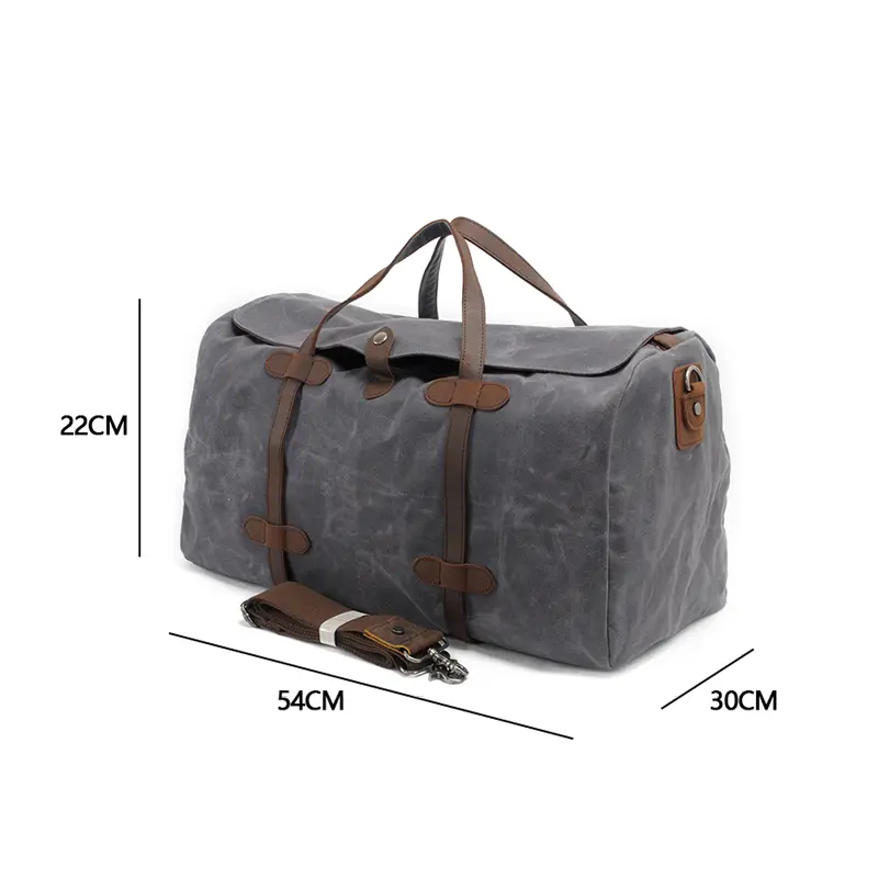 MUCHUAN Vintage Pure Cotton Canvas Leather Travel Duffle Bags Large Capacity Weekend Bag Overnight Bag Men Hand Luggage Big