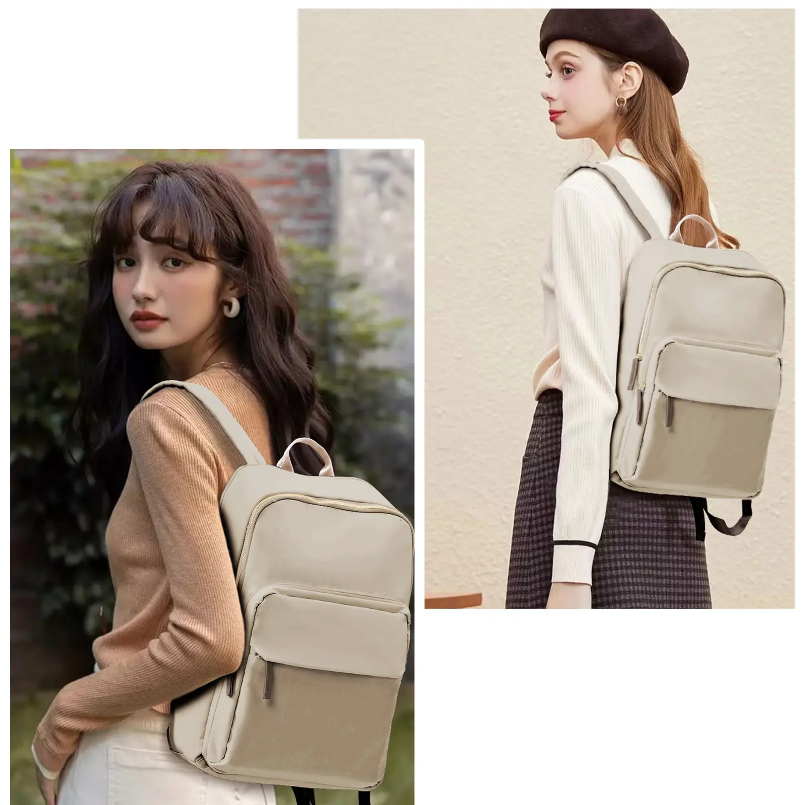 New Simple Large Capacity Backpack Women Travel Business Teacher Backpack Laptop Shoulder Bag Girl School Student Backpack Purse