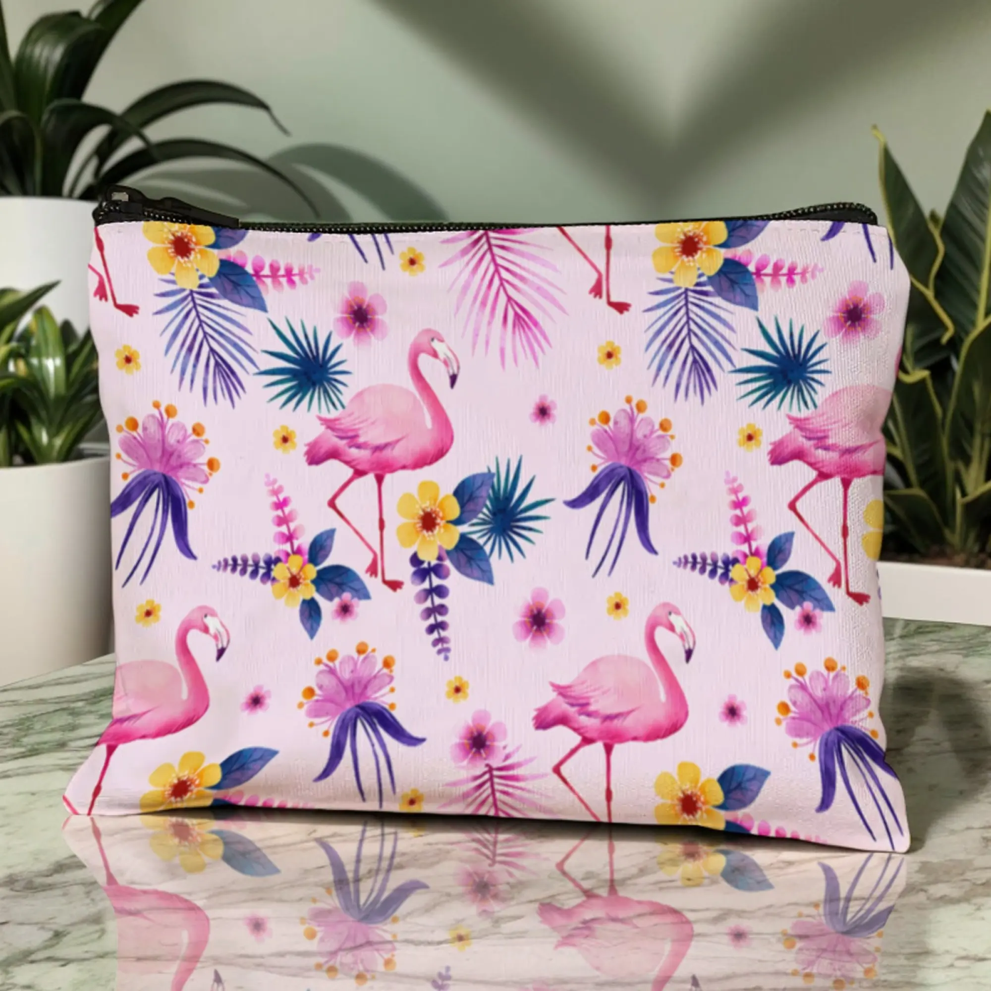 Flamingo Printed Cosmetic Bag Women animal Make Up Bag Portable Travel Bags Organizer Pouch Handbags Zipper Purse