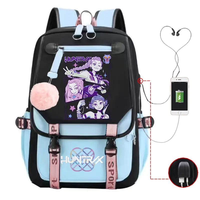 KPop Demon Hunters Backpack Students Large Capacity Backpack K-Pop Demon Hunters Fans Gift Girls School Bags Travel Backpack